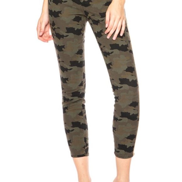 L'AGENCE HIGH RISE SKINNY CAMO JEANS WITH GOLD TRIM SIZE 31 - Picture 2 of 8